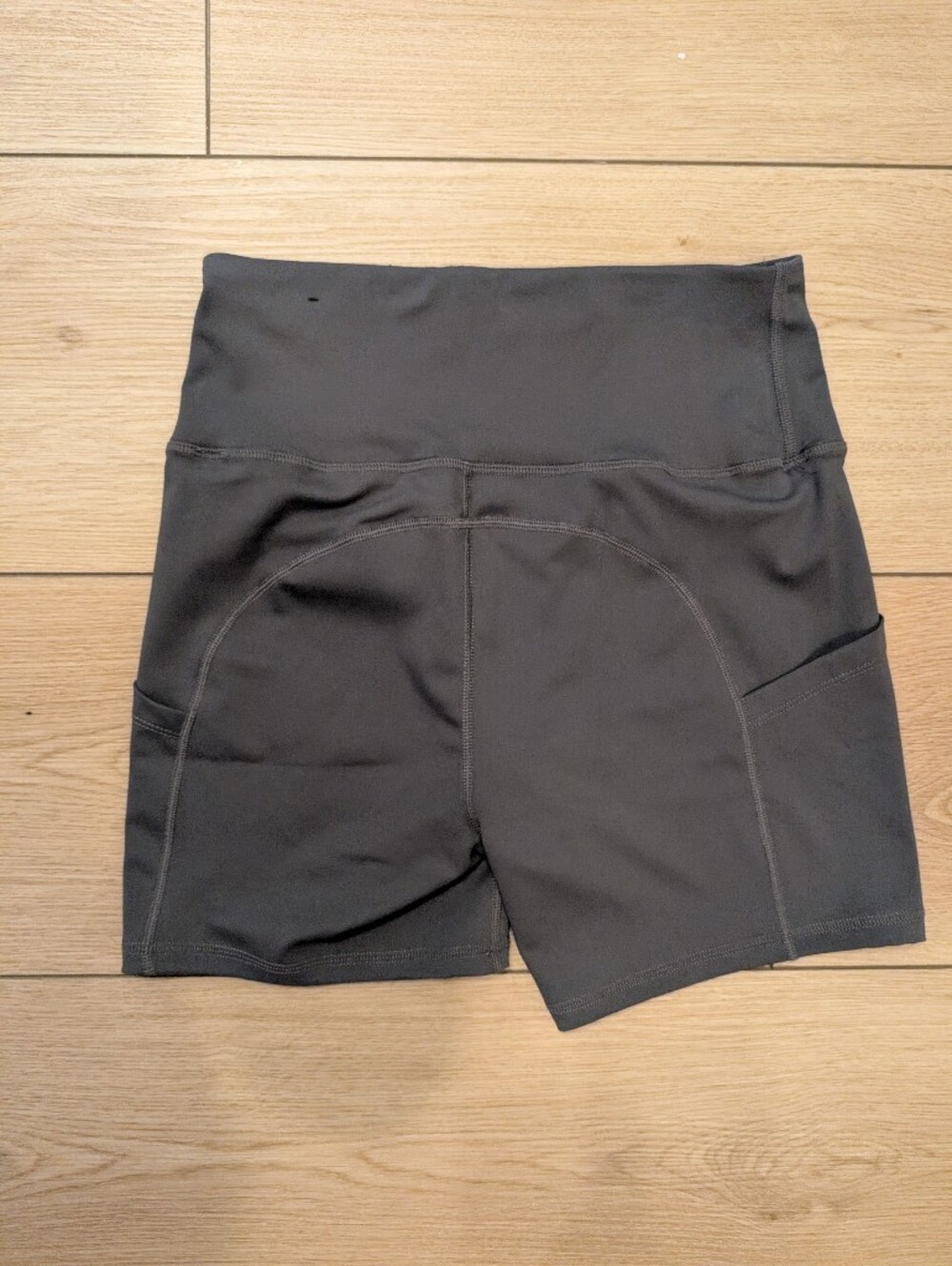 Dark Grey Athletic Shorts With Pockets - Picture 2 of 4